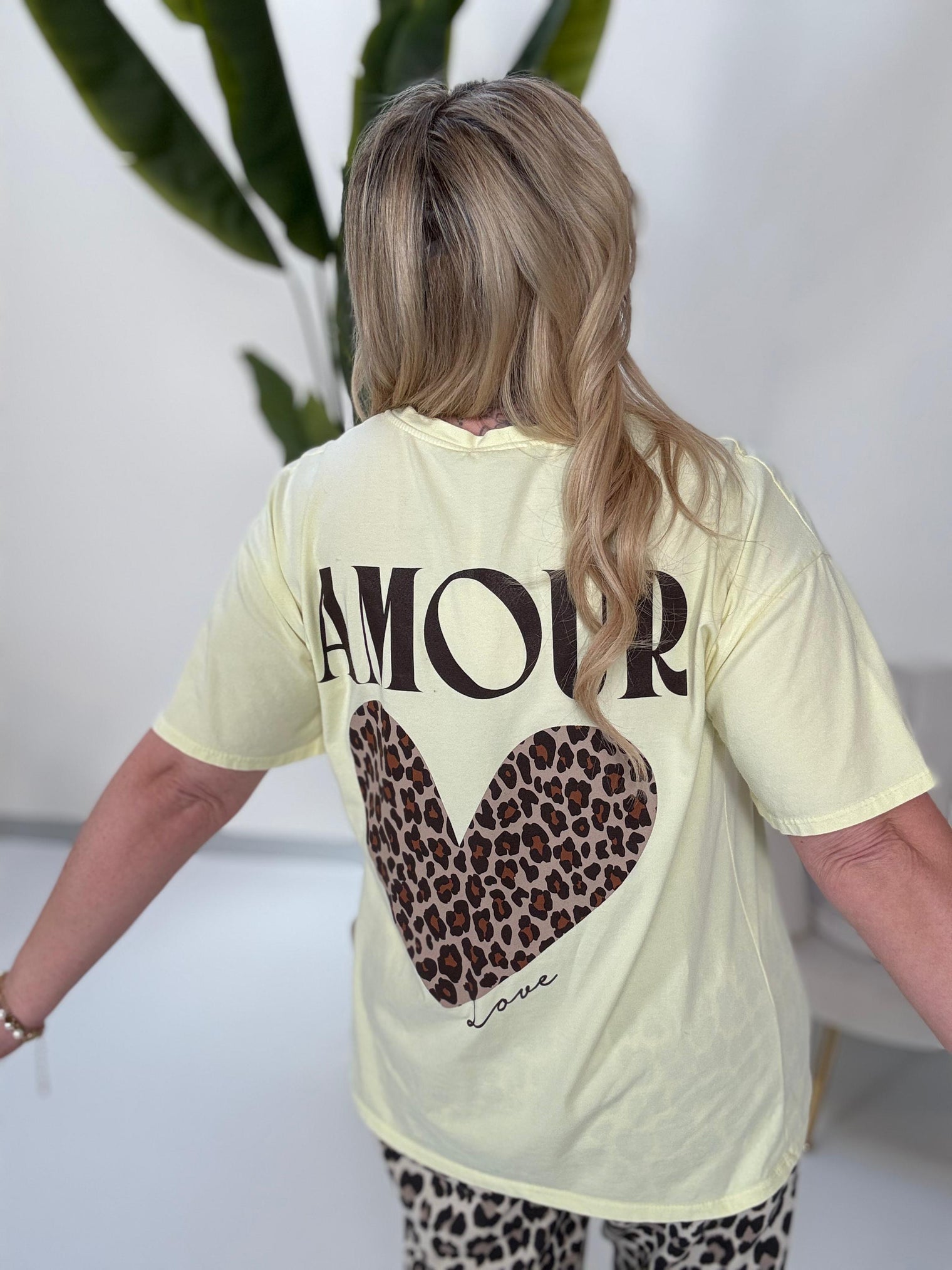 Statement Shirt vanille gelb AMOUR