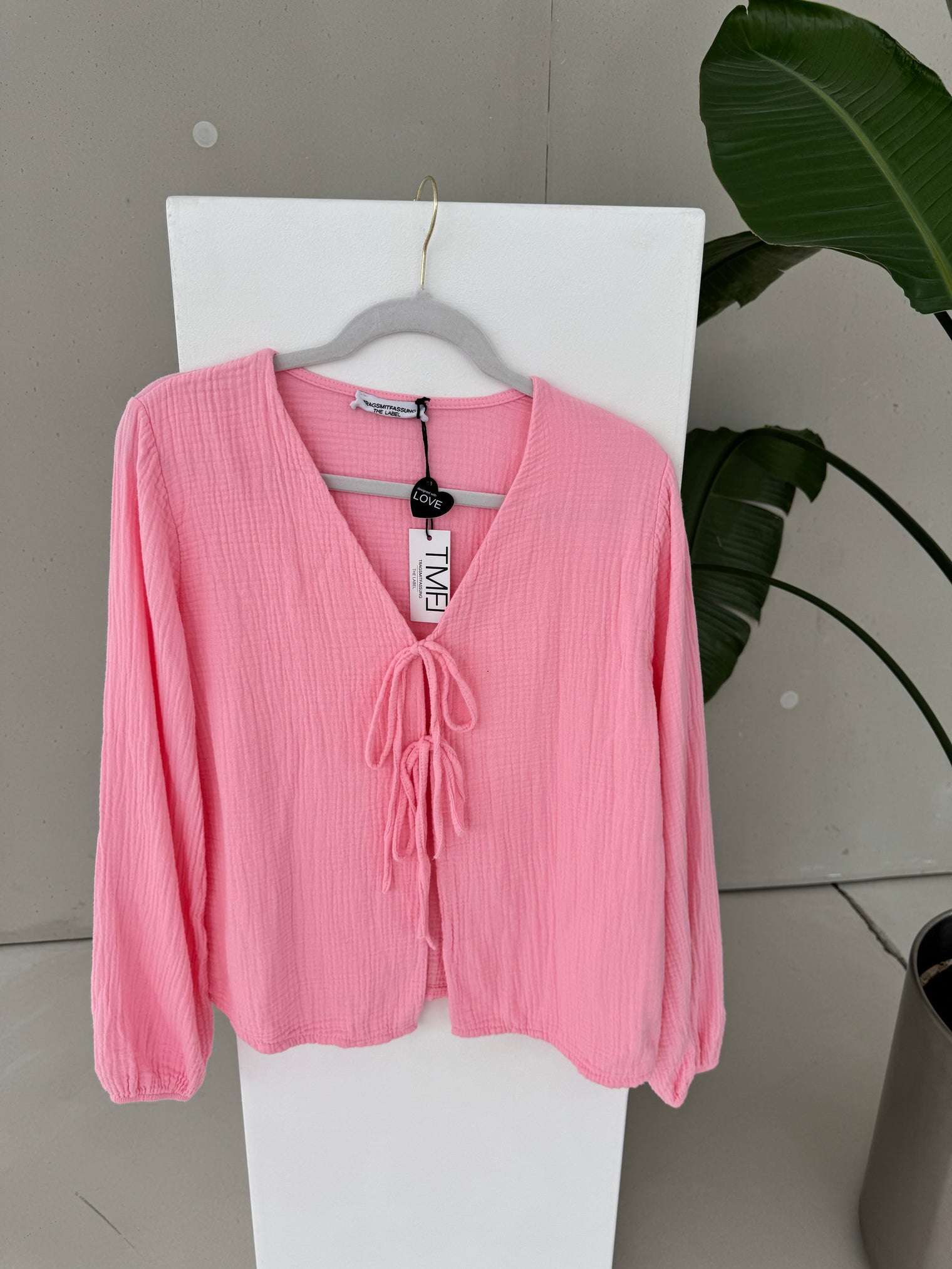 Musselin Bluse CANDY ROSE mit Schleifchen