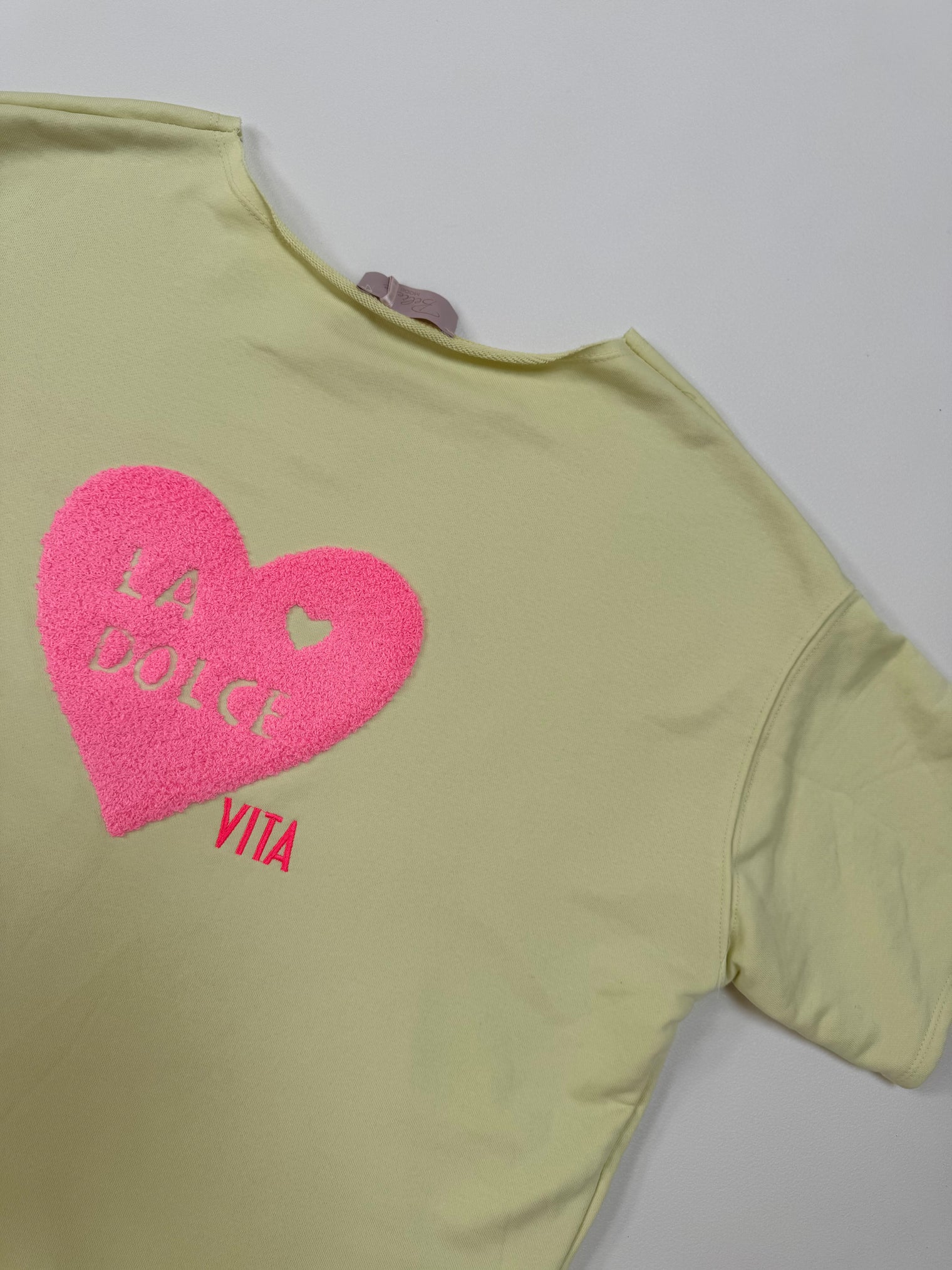 Sweatshirt kurzarm mit Rückenprint La Dolce Vita gelb