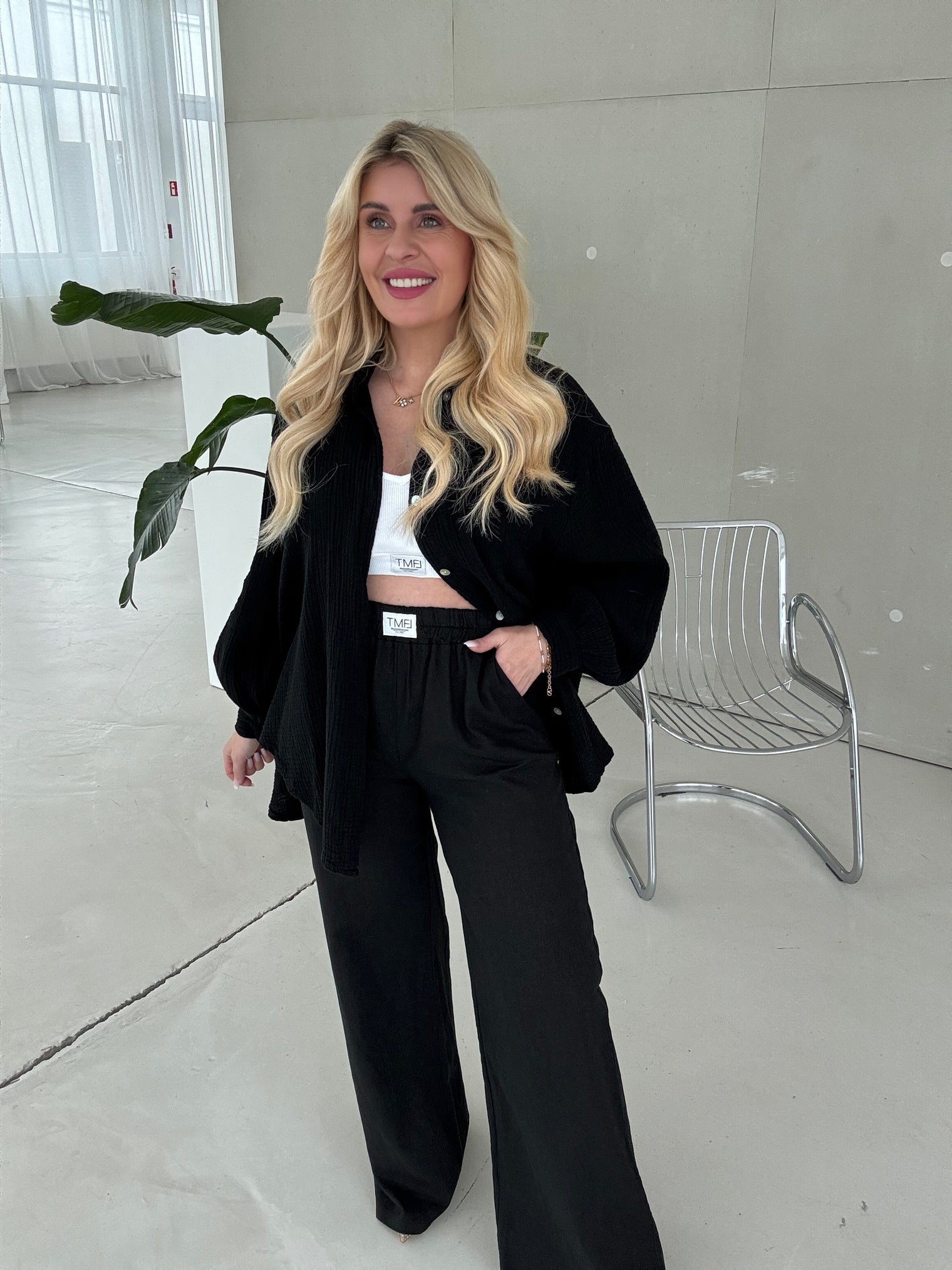 Signature Leinenhose SCHWARZ