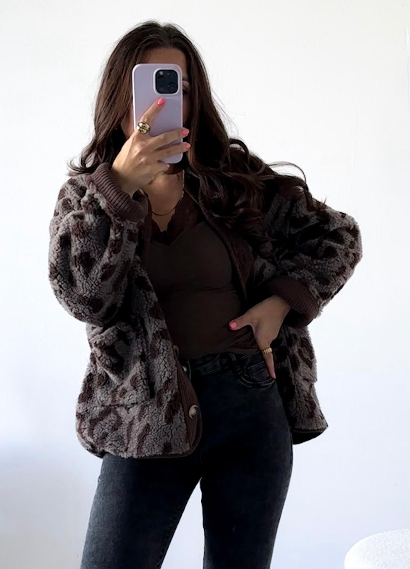 Teddyjacke Cozy Taupe Chocolate LEO