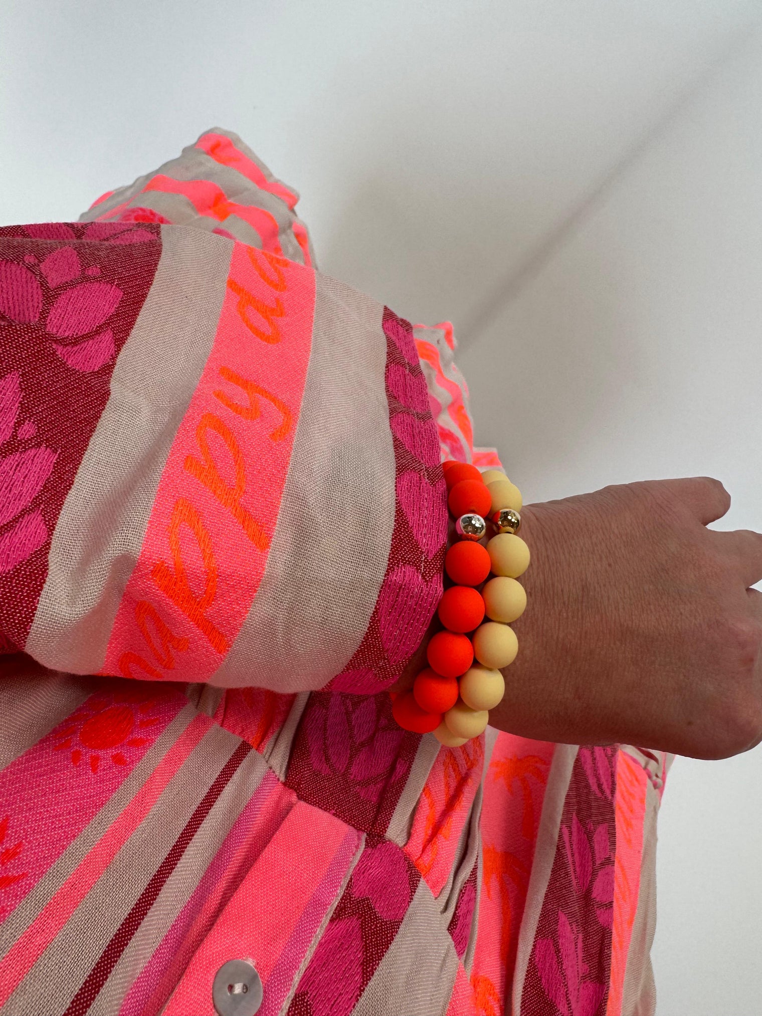 BOHO Kleid kurz STYLE pink/brombeere/orange