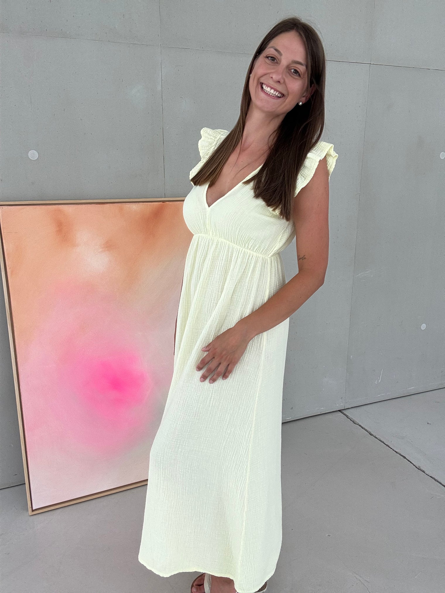 Signature Musselin Kleid BUTTERMILK LEMON