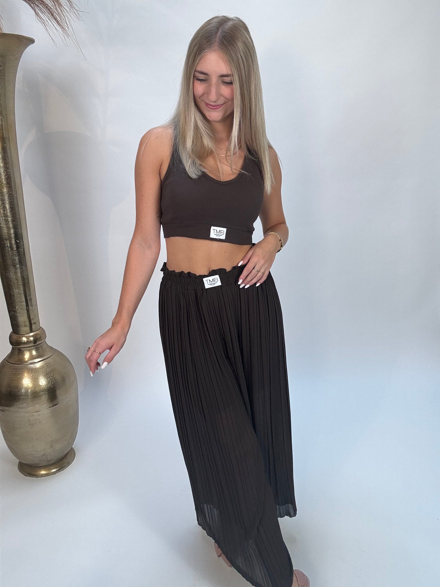 Signature Plisseehose mit Patch MOCHA MOUSSE