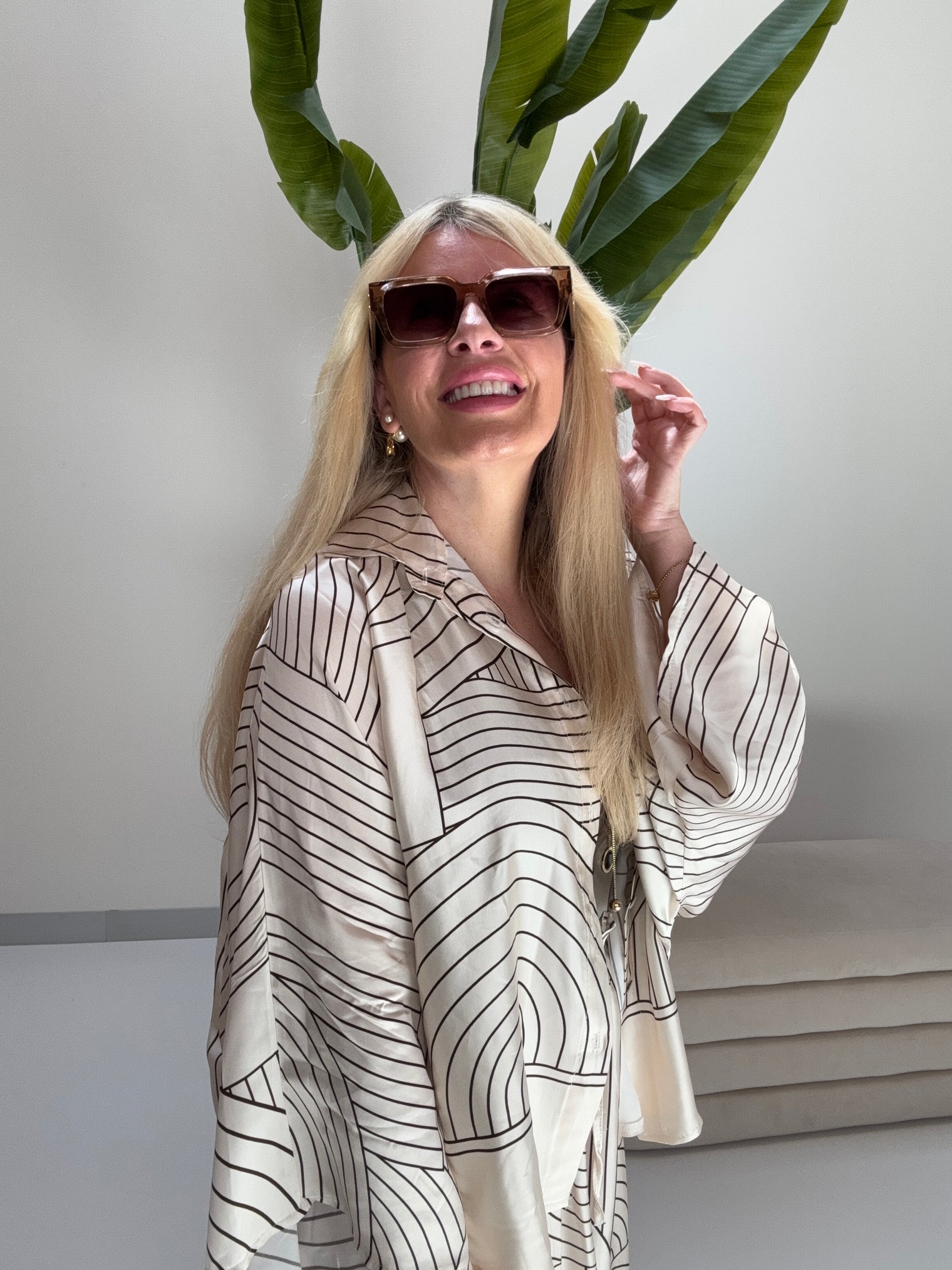 Kimono Bluse LUXURY CLEAN GIRL mit Seidenoptik