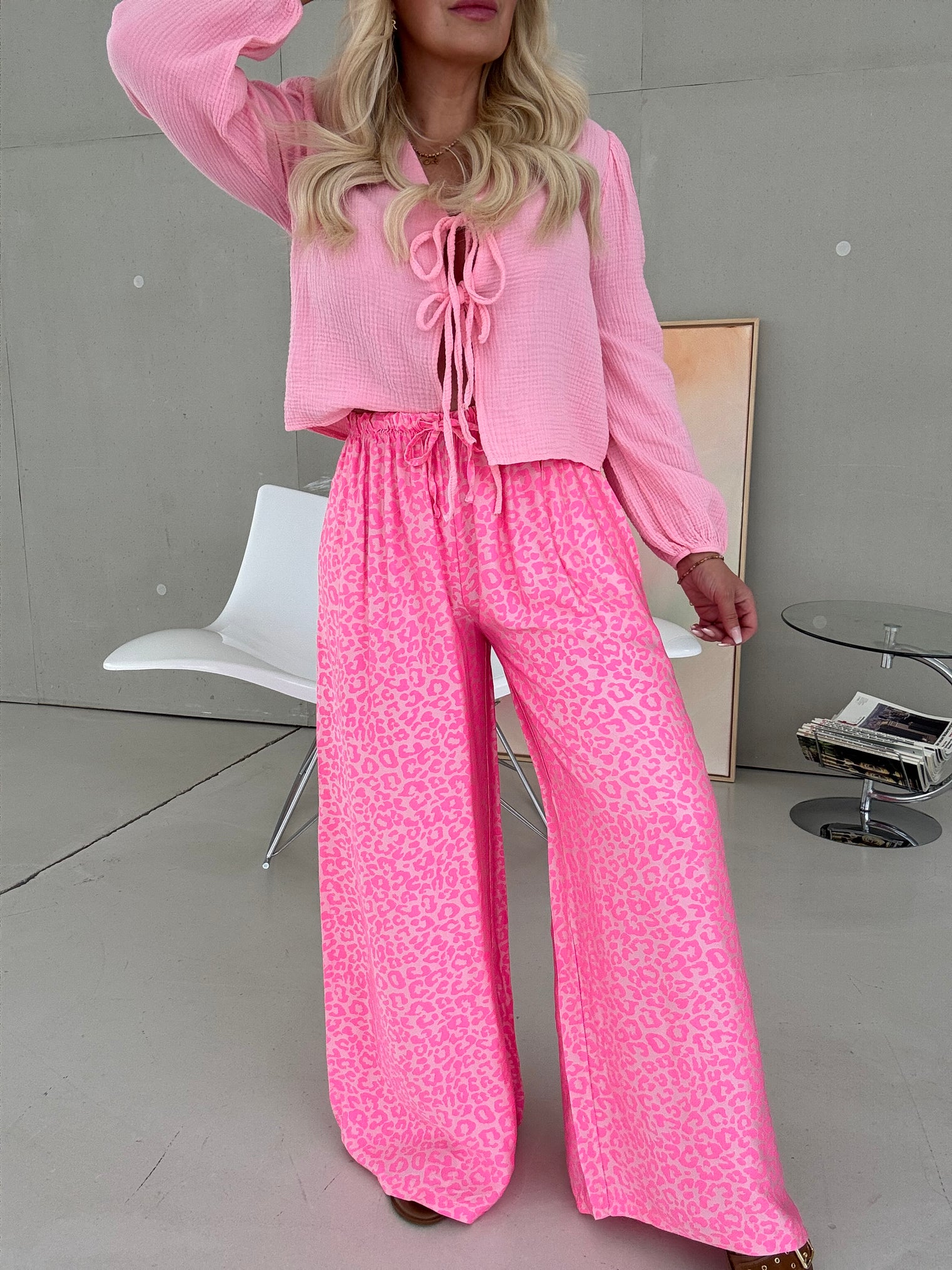 Hose mit Seide rosa LEO LOVER hot pink