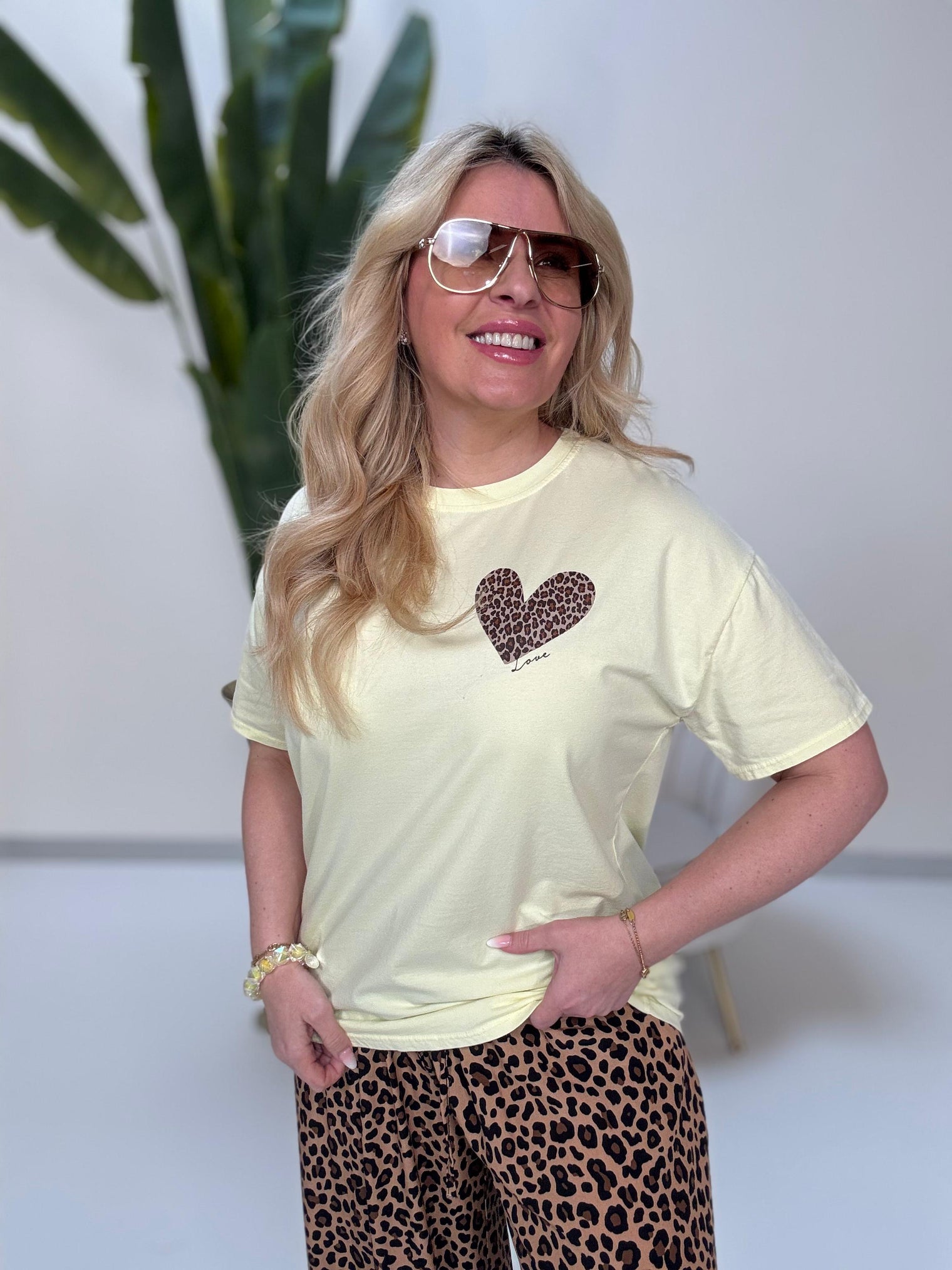 Statement Shirt vanille gelb AMOUR