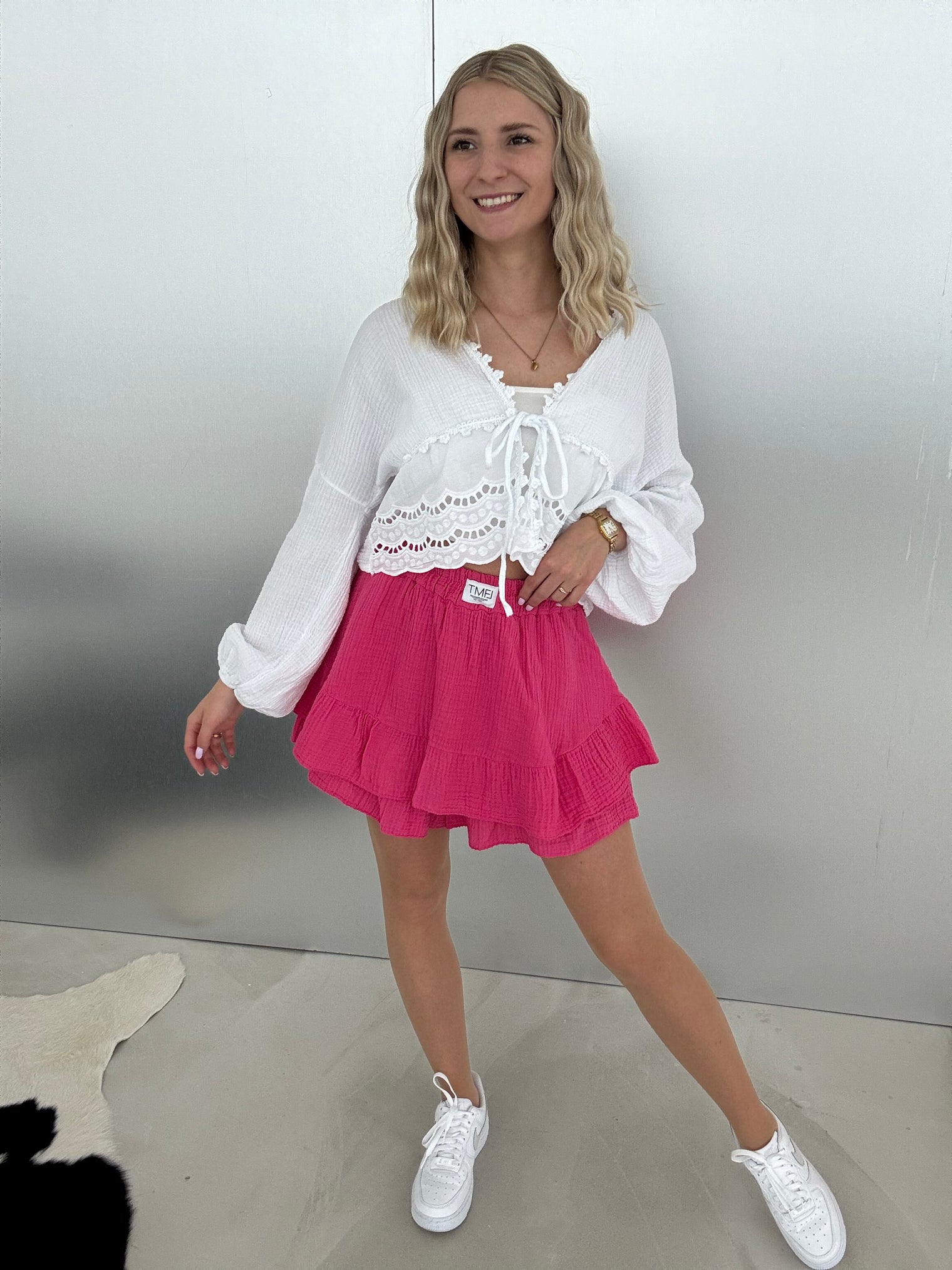 Musselin Hosenrock PINK mit Patch