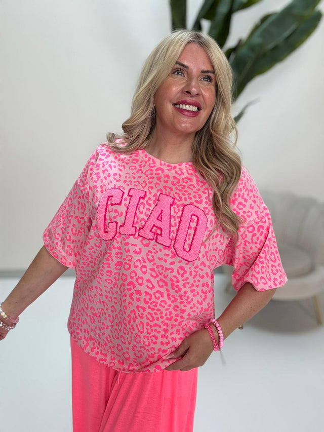 Statement Sweatshirt hellrosa CIAO LEO pink