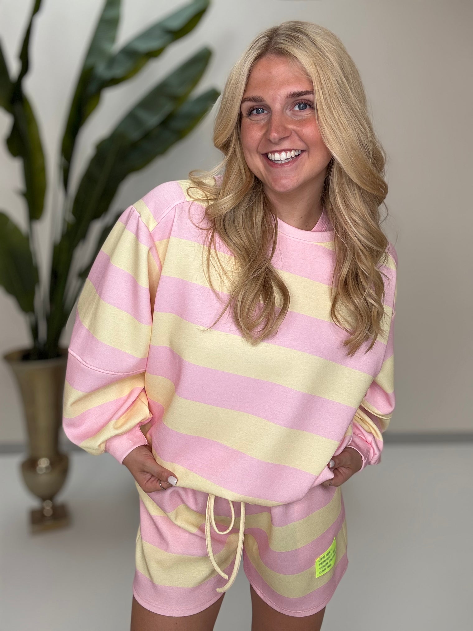 Butterstoff Sweater PERFECT OUTFIT rosa/gelb