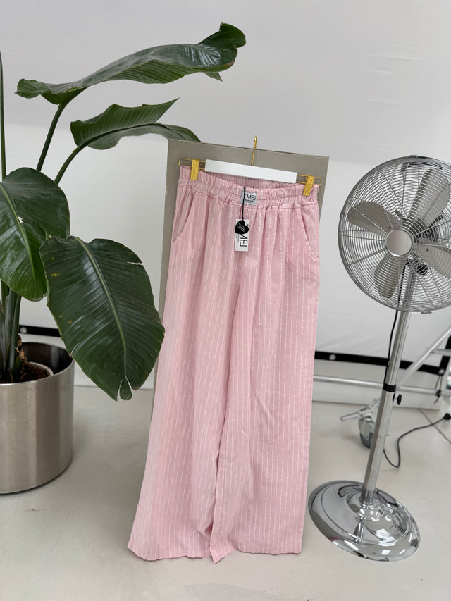 Signature Leinenhose CANDY ROSE zarte Streifen