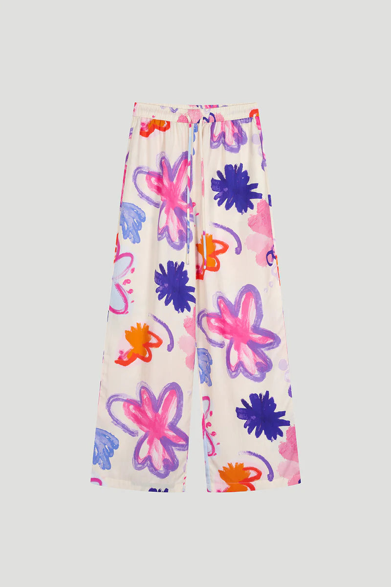 OH APRIL Antonia Loose Pants Scribble Flower