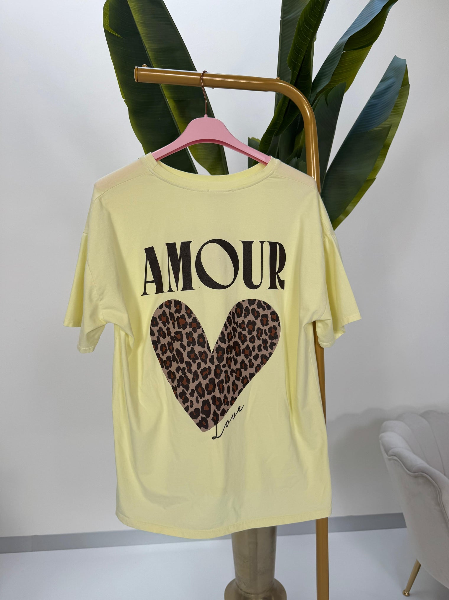 Statement Shirt vanille gelb AMOUR