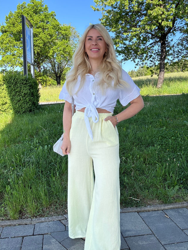 Musselin Hose CLASSY buttermilk lemon