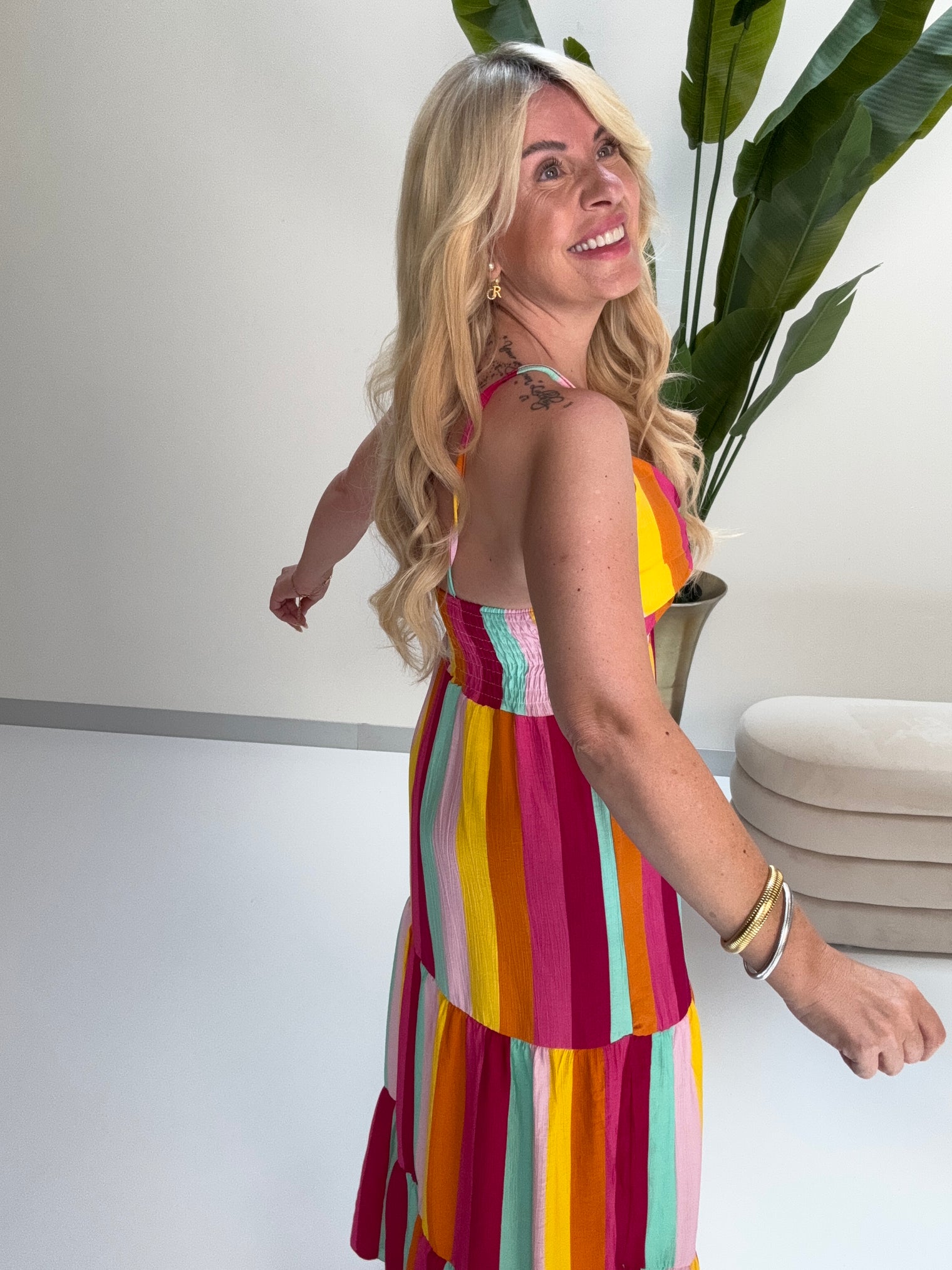Luftiges Sommer Kleid FOREVER A BOHO GIRL gelb/orange/fuchsia/mint/rosa