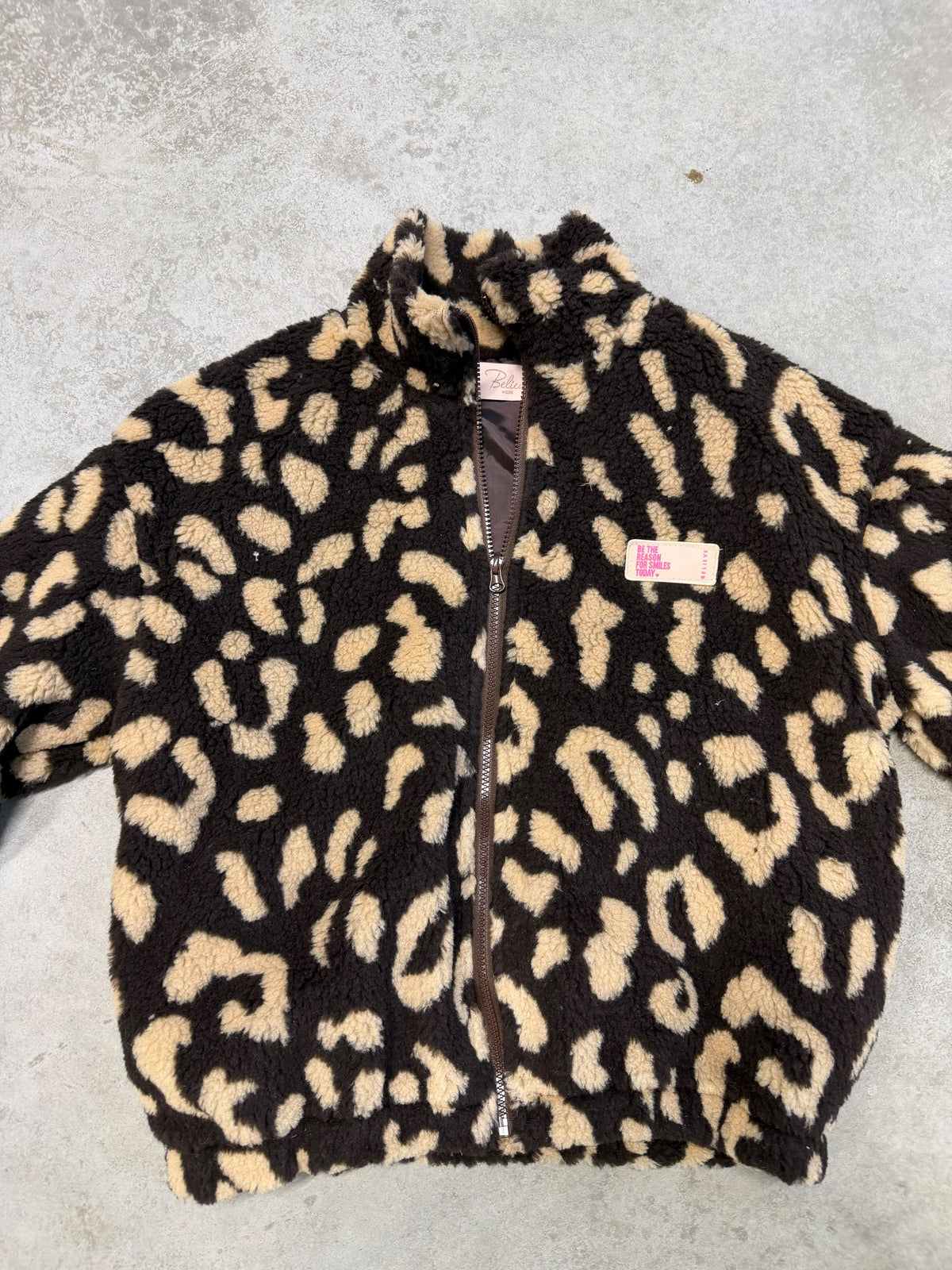 Kuschel Jacke LEO & Patch DRESS FOR YOURSELF chocolate/beige