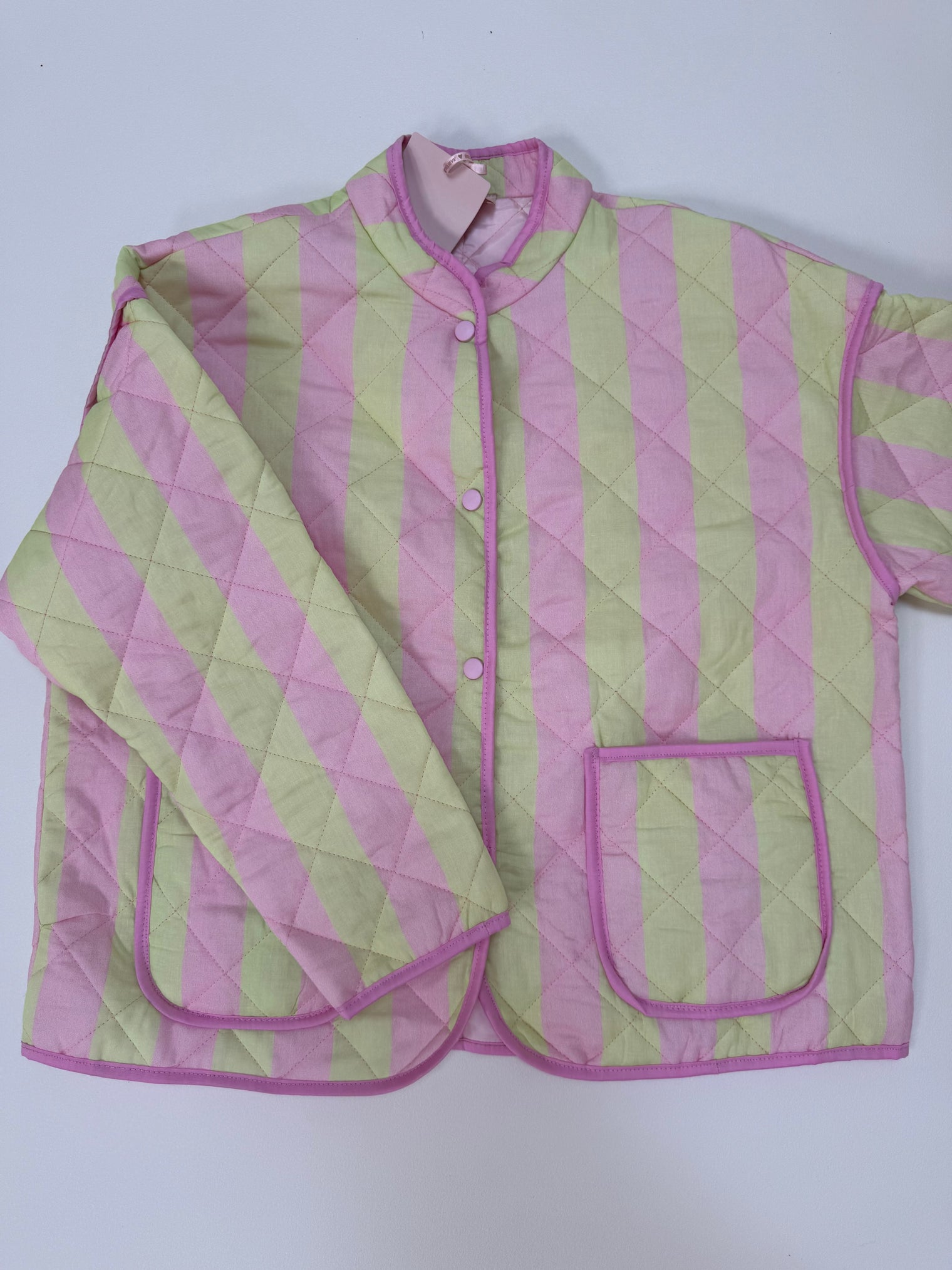 Stepp Jacke CALL ME STRIPES candy rosa/kiwi