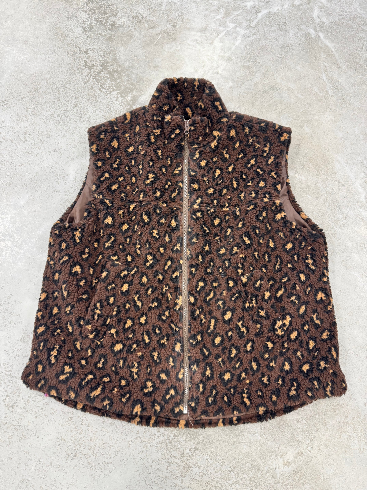 LEO TeddyWeste chocolate/schwarz/beige