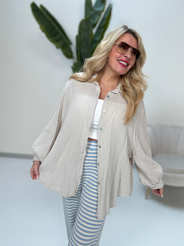 Signature Musselin Bluse BEIGE