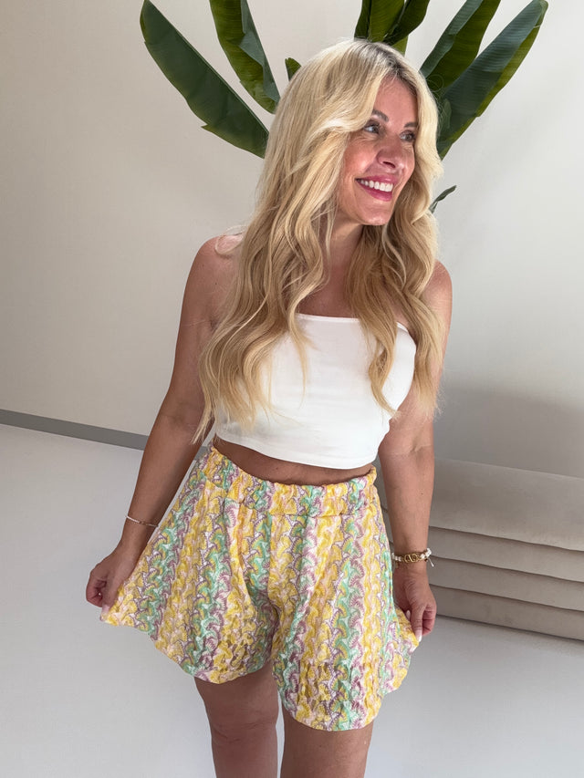 Sommer Shorts SUMMER HOT flieder/mint/gelb
