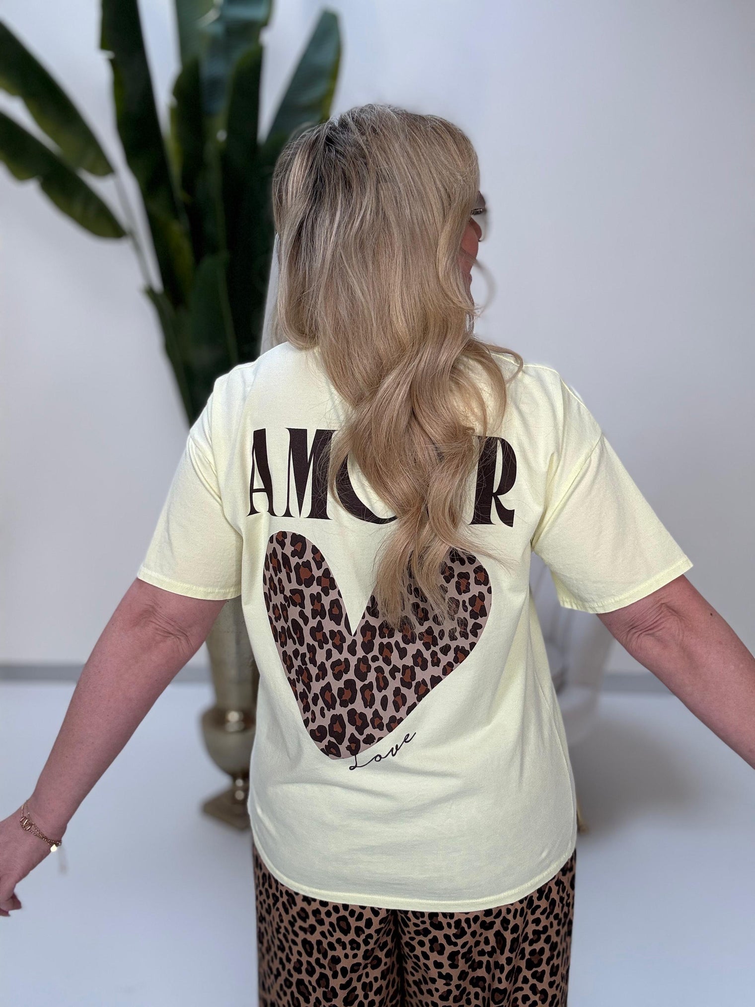 Statement Shirt vanille gelb AMOUR