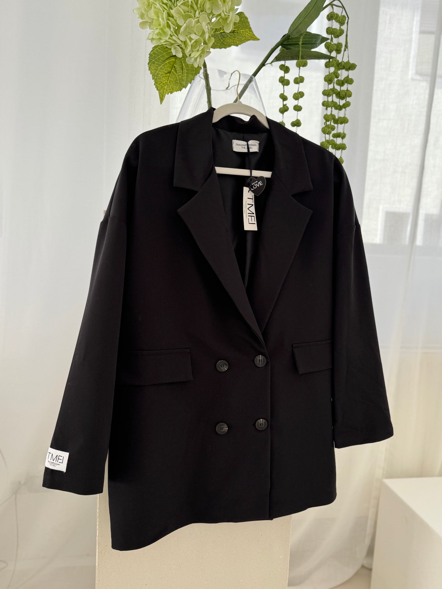 Signature Blazer mit Patch SCHWARZ