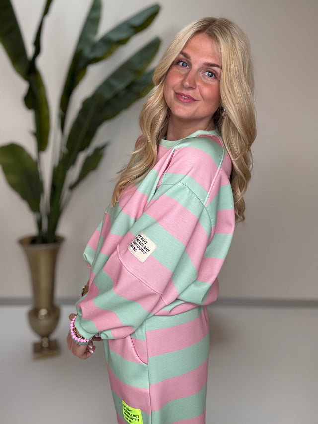 Butterstoff Sweater PERFECT OUTFIT matcha/rosa