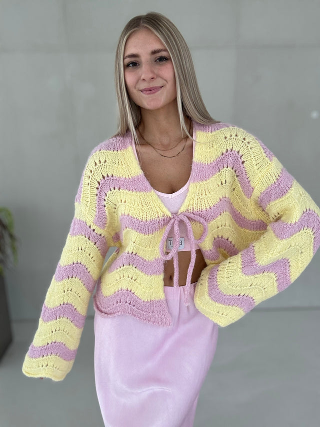 Cardigan COZY FAIRYTALE candy rose/buttermilk lemom