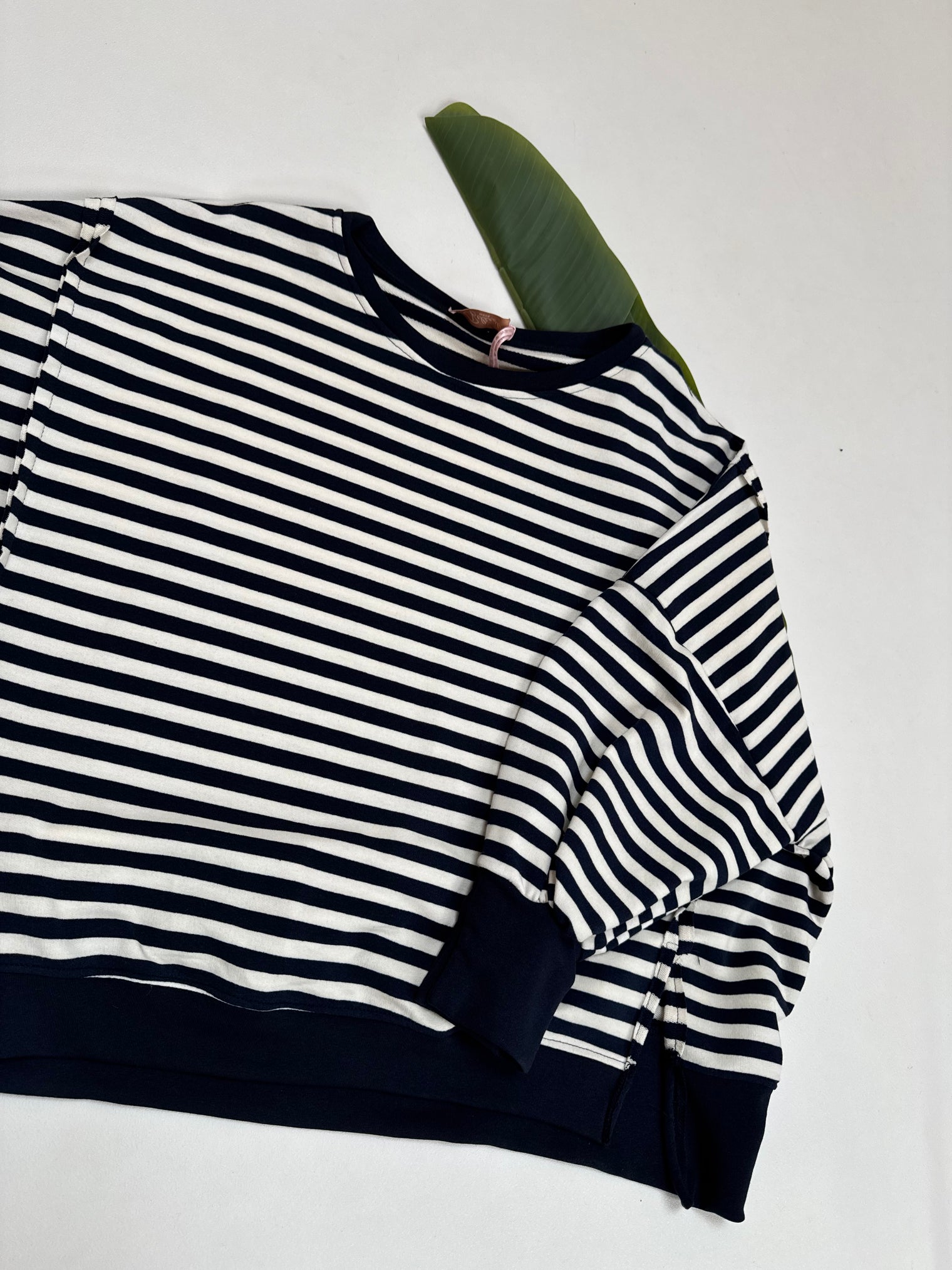 Oversize Sweater Navy/weiß NAVY WEIß