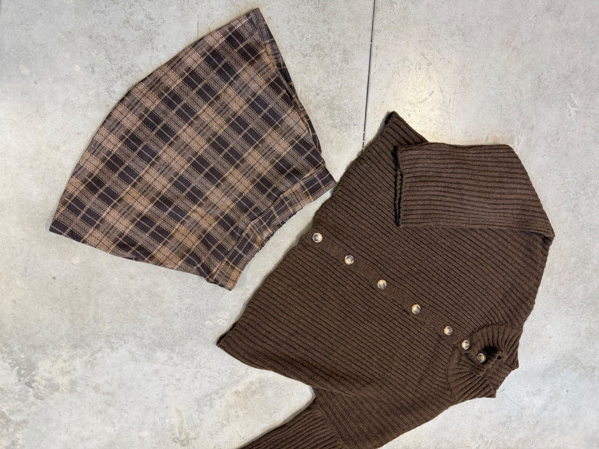 Strickjacke mit Knopfleiste braun