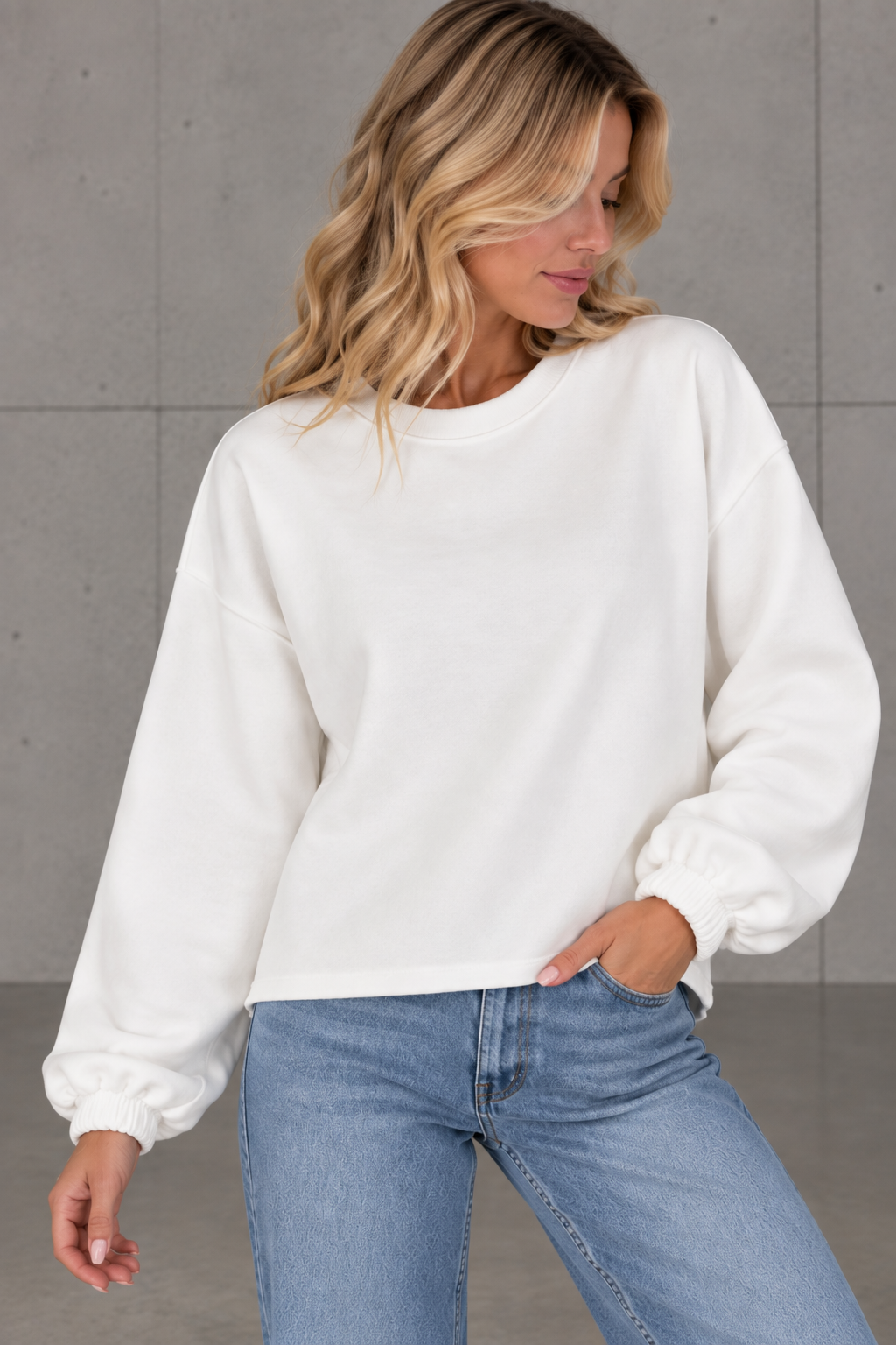 Sweater mit Rückenprint Mommy weiß