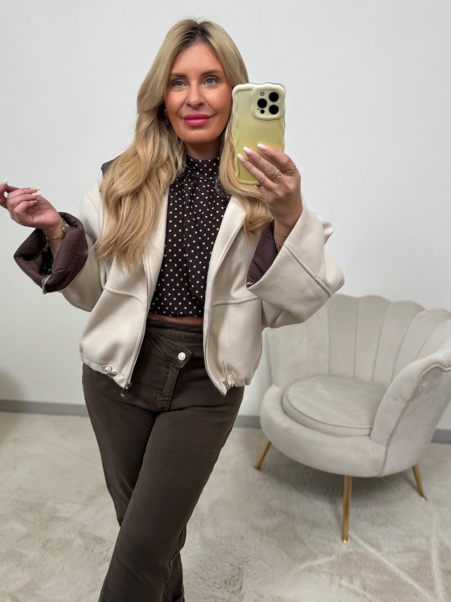 Jacke Fashion Lover Creamy mit Kaputze