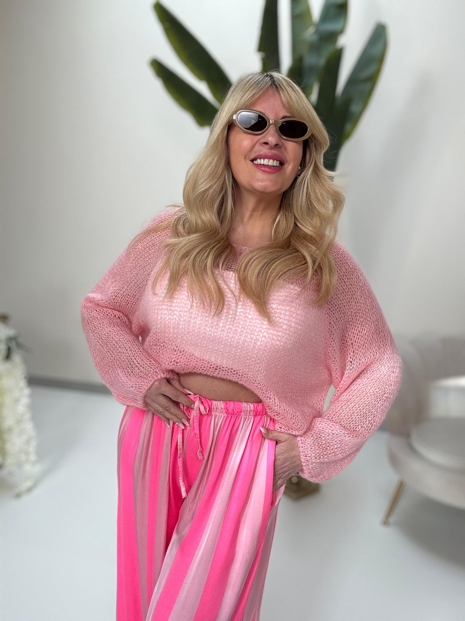 Leichter Strick Pullover SOFT TOUCH rosa