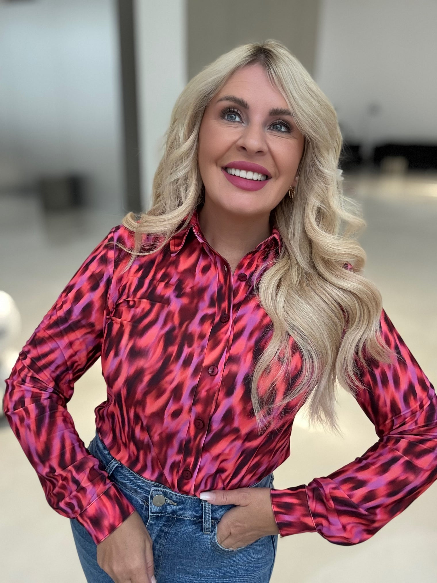 Taillierte Bluse PINK FEVER langarm