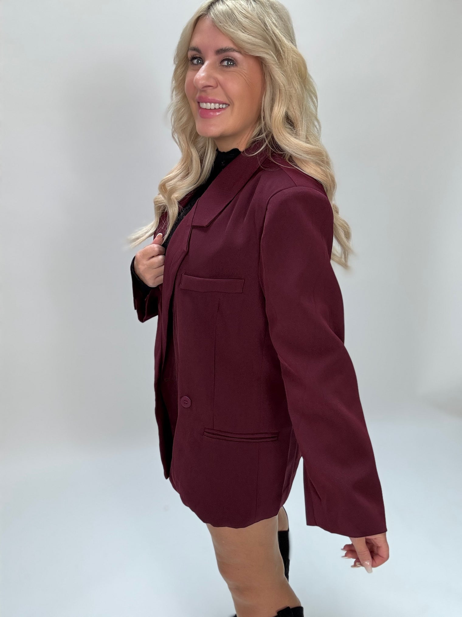Oversize Blazer ELEGANCE burgundy