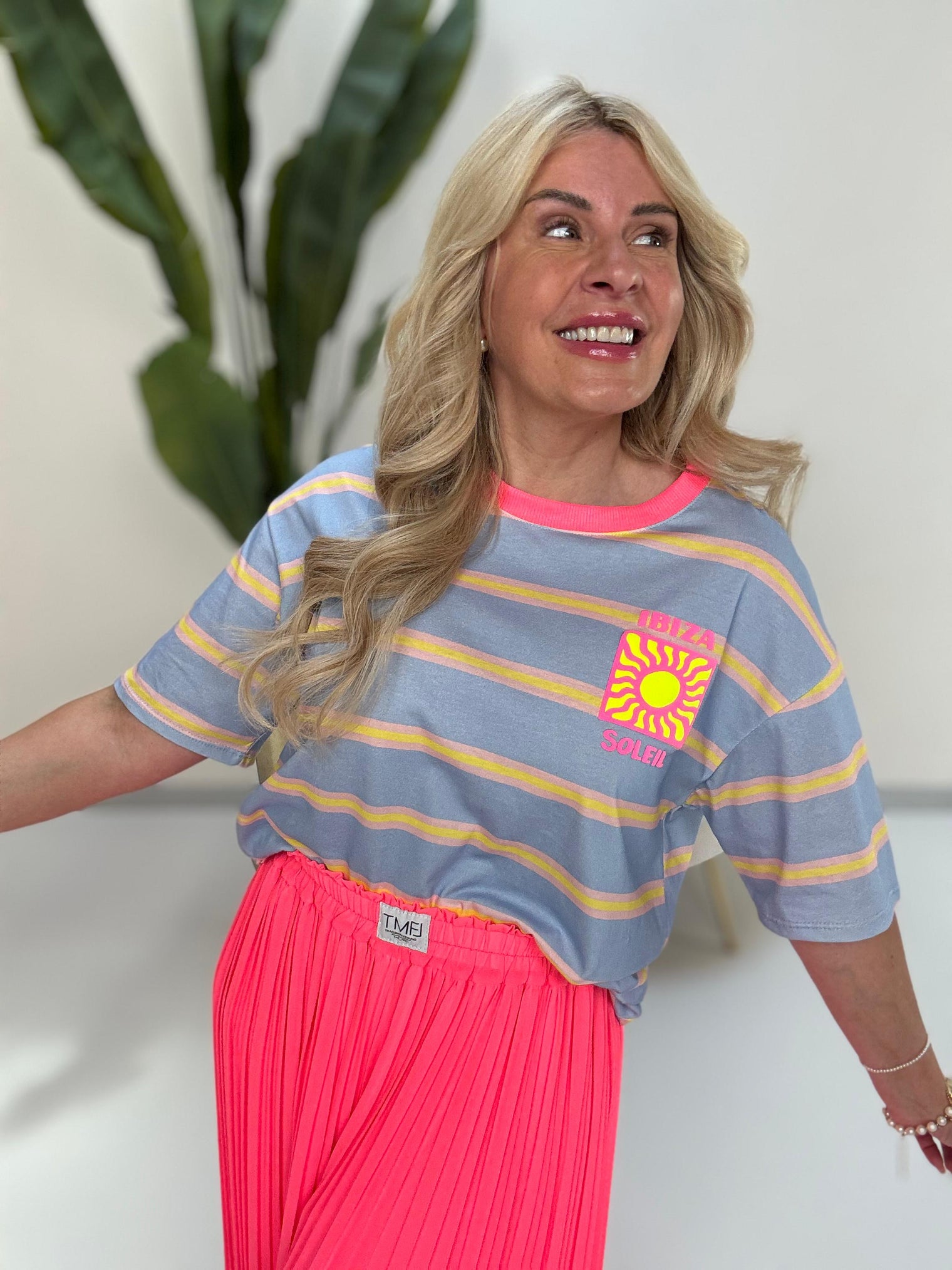 Statement Shirt IBIZA SOLEIL blau gestreift
