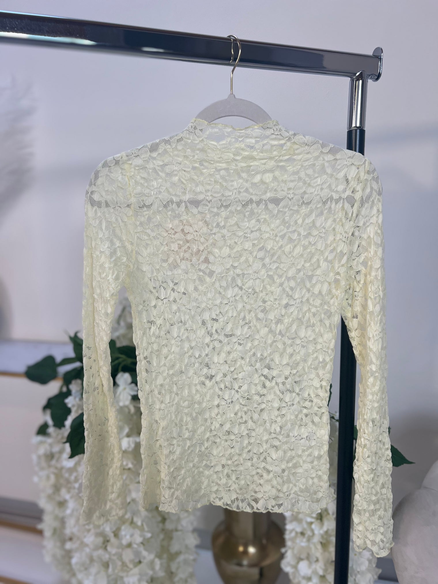 Spitzen Shirt LACE LOVER soft lemon