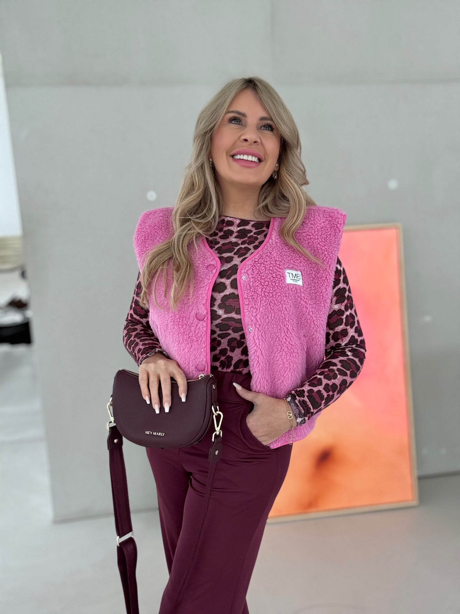 Teddyweste SIGNATURE fuchsia