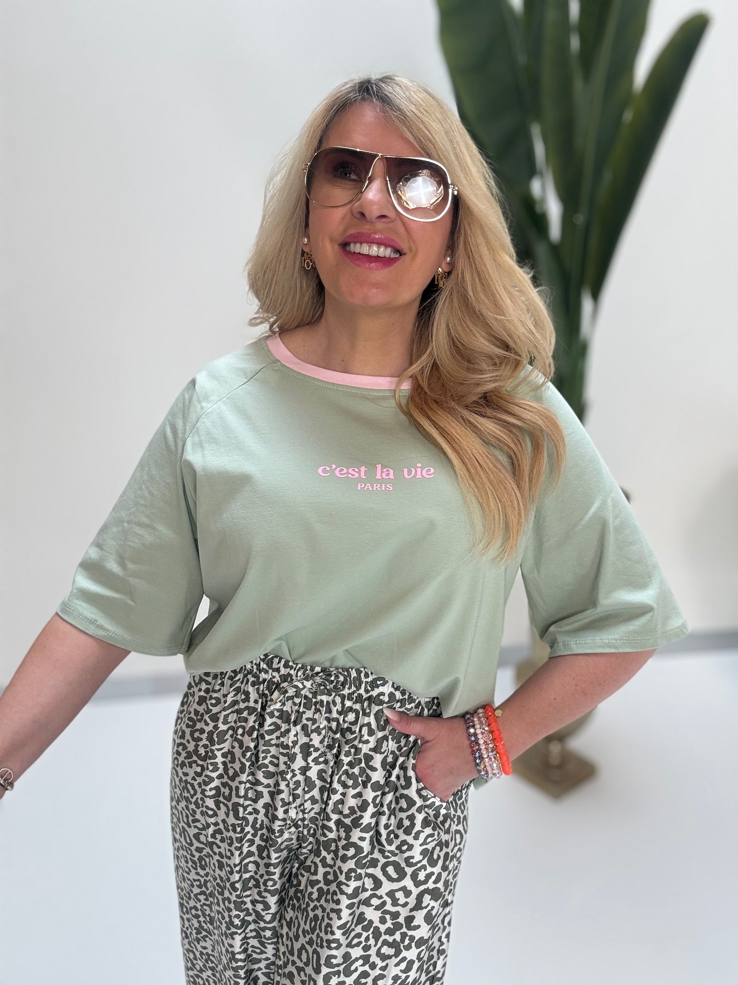 Statement Shirt mint lemon C’est la vie Paris