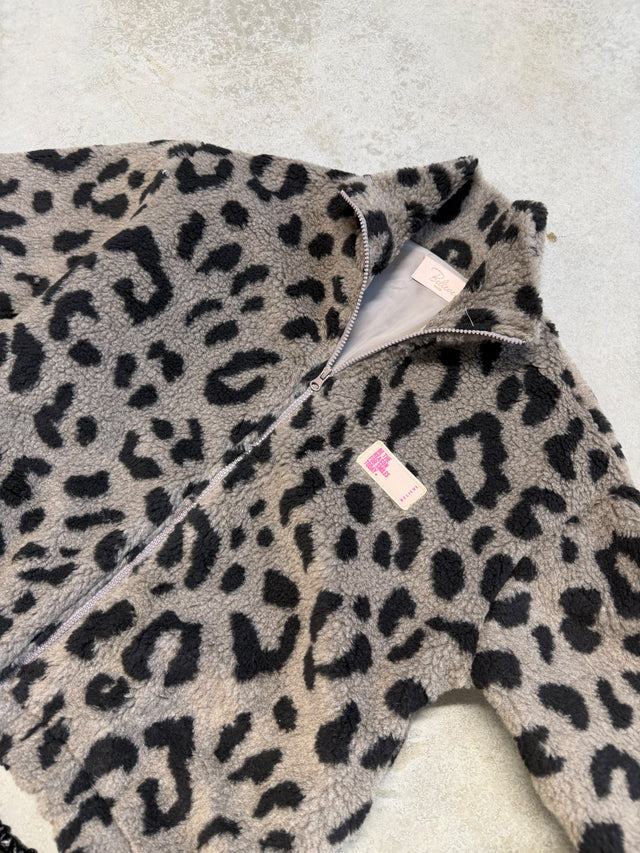 Kuschel Jacke LEO & Patch DRESS FOR YOURSELF taupe/schwarz