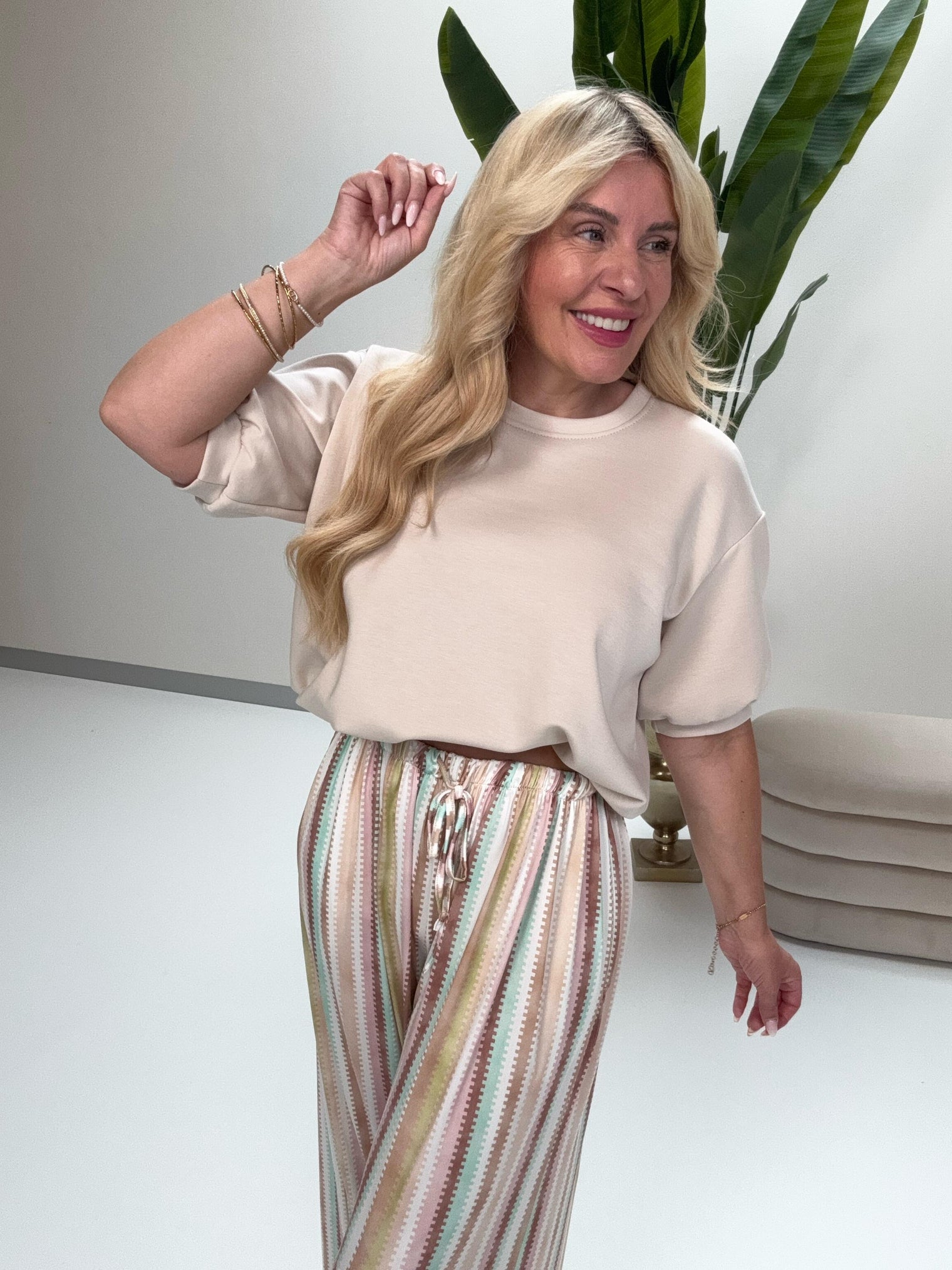 Butterstoff Shirt CROPPED COOLNESS beige