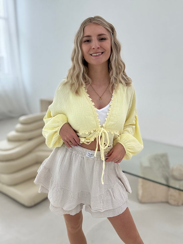 Musselin Hosenrock BEIGE mit Patch