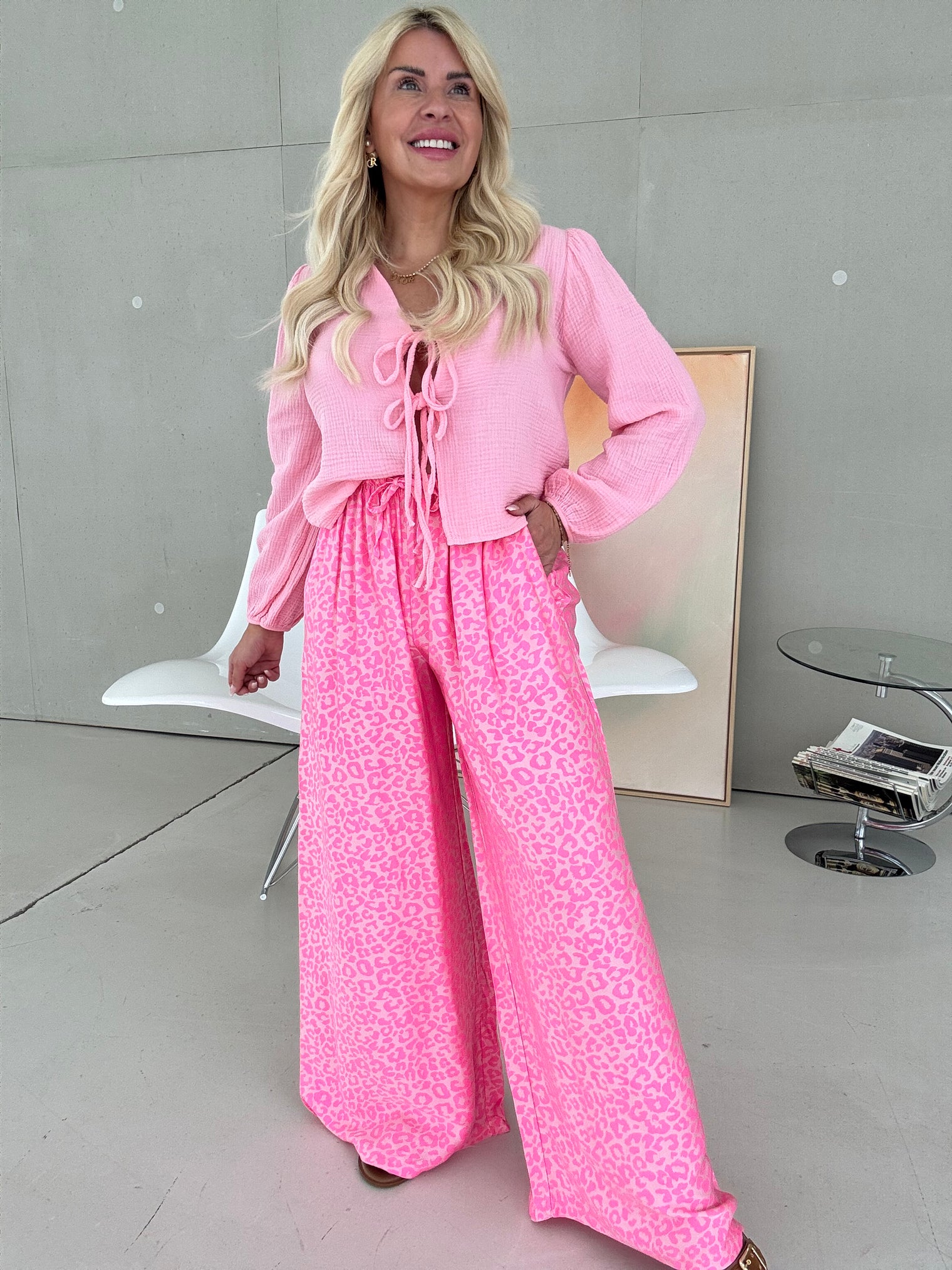 Hose mit Seide rosa LEO LOVER hot pink