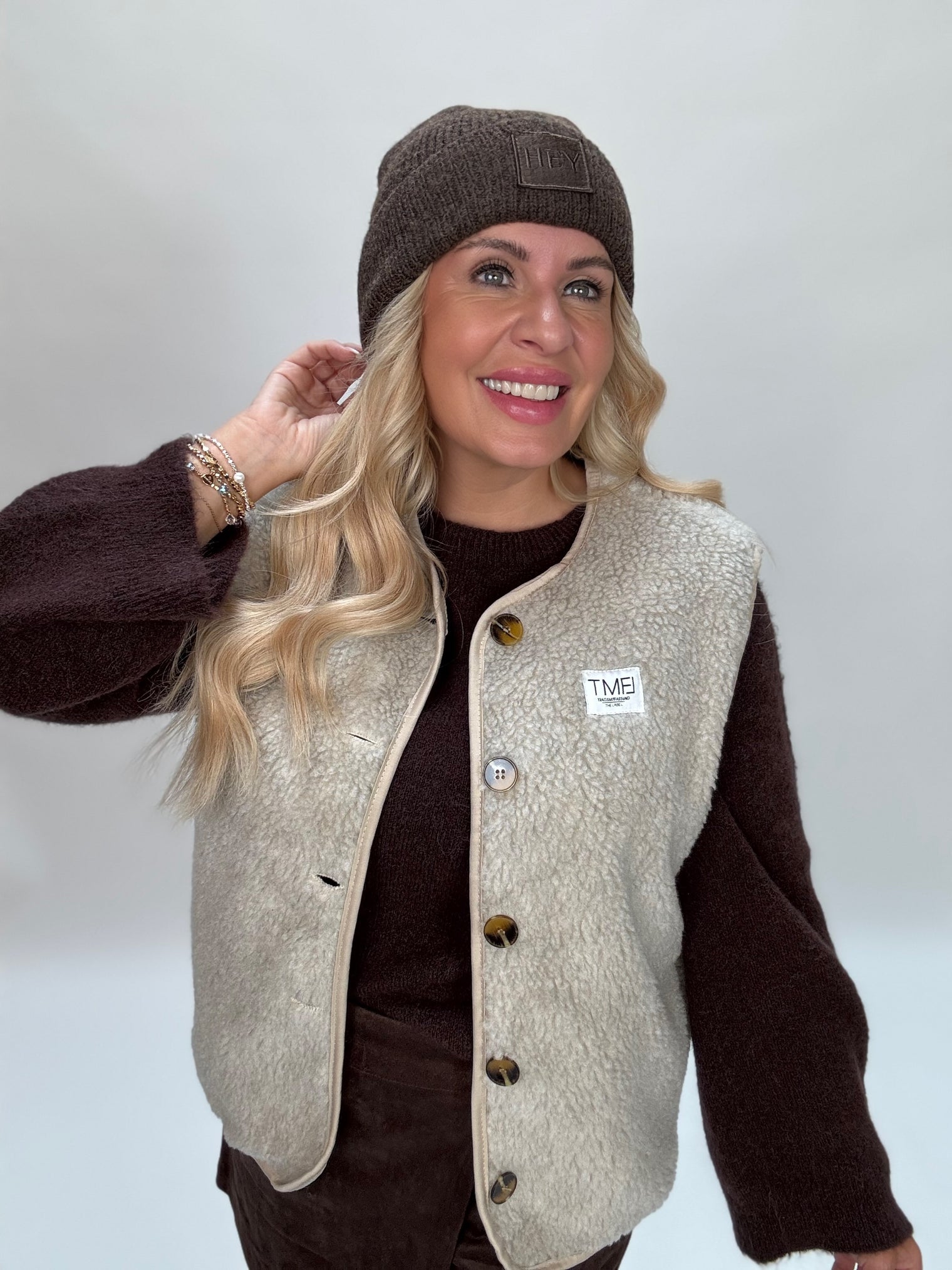 Teddyweste SIGNATURE taupe