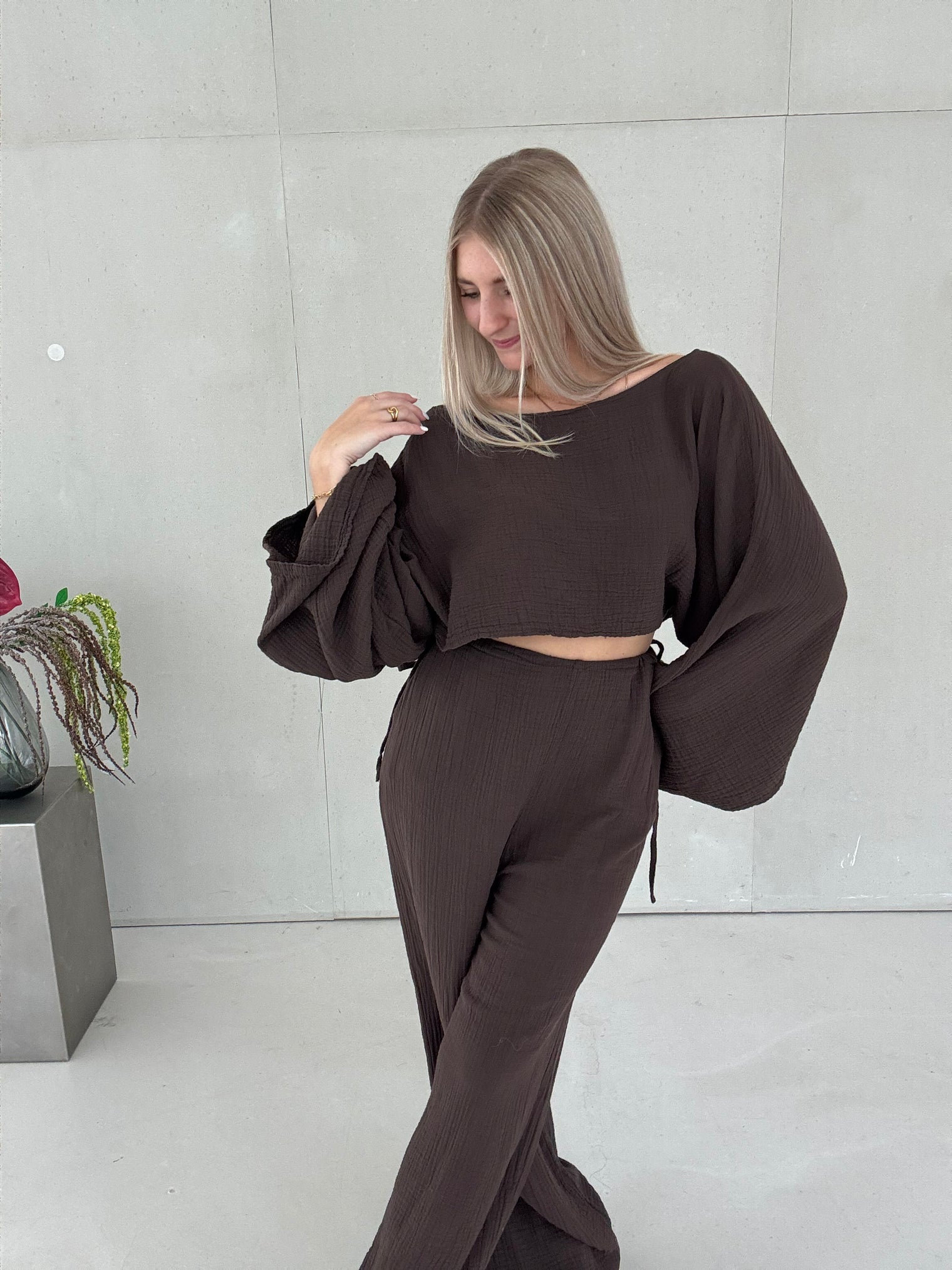 Musselin Set ROME mocha mousse