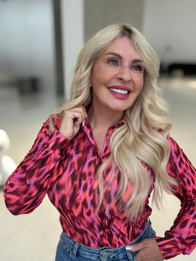 Taillierte Bluse PINK FEVER langarm