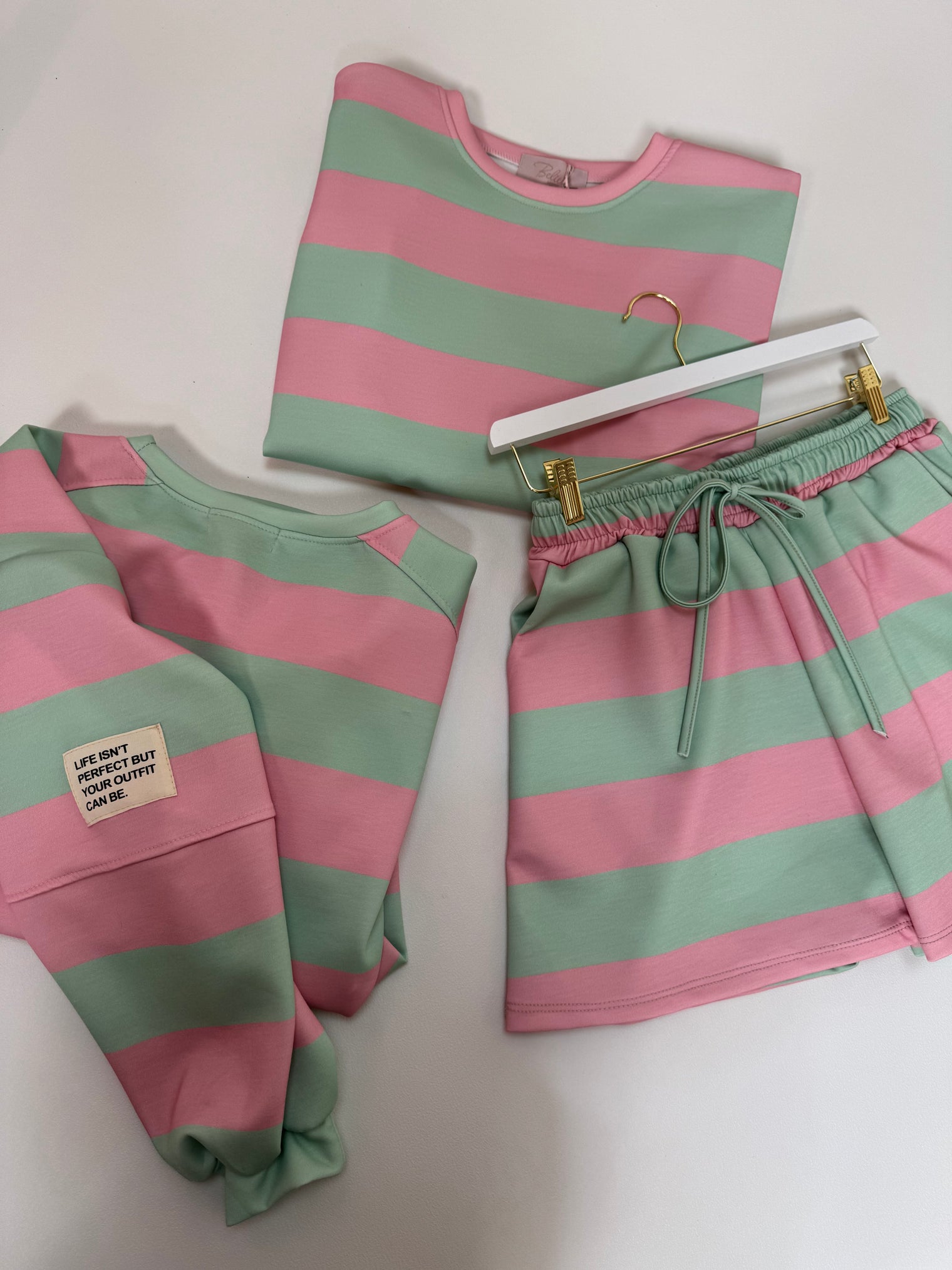 Butterstoff Sweater PERFECT OUTFIT matcha/rosa