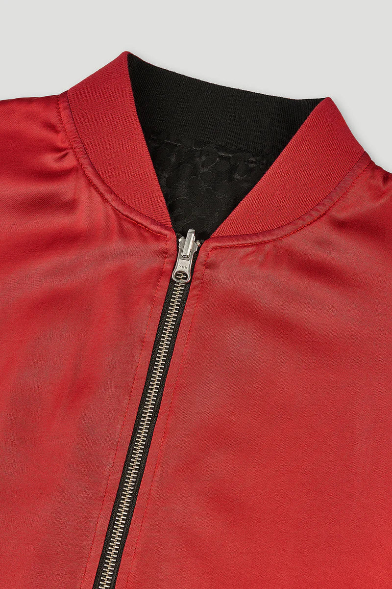 OH APRIL Elin Reversable Bomber Jacket Leo Black/ Maroon