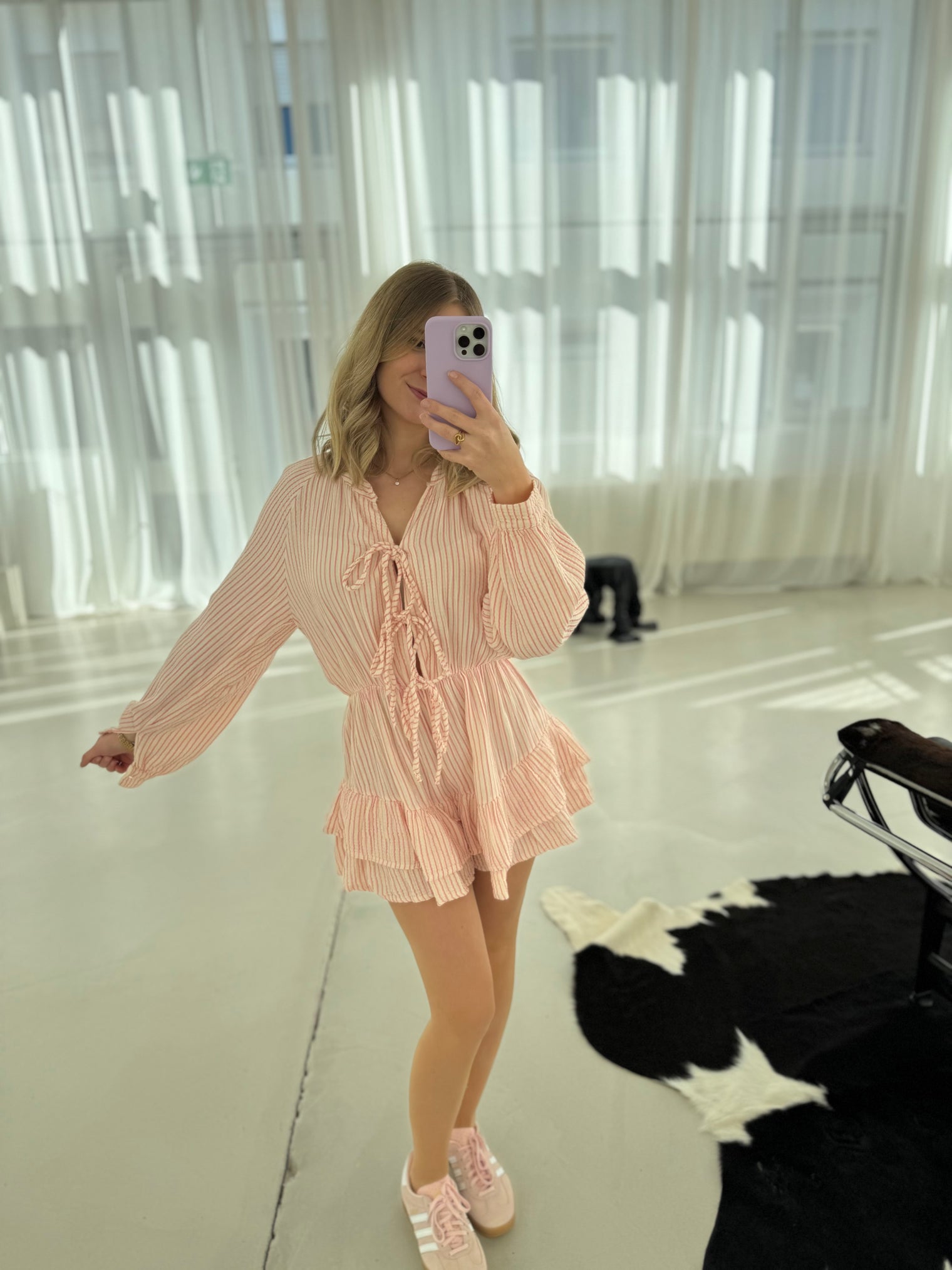 Jumpsuit SOFT STRIPES rosa weiß