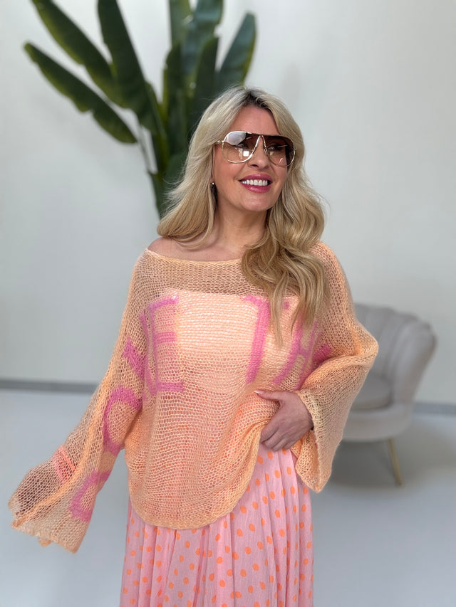 Strickpullover weiß SOME THING Peach